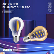 Load image into Gallery viewer, E27 7w LED Filament Bulb Warm and Cool White Amber Glass A60