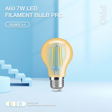 Load image into Gallery viewer, E27 7w LED Filament Bulb Warm and Cool White Amber Glass A60