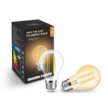 Load image into Gallery viewer, E27 7w LED Filament Bulb Warm and Cool White Amber Glass A60