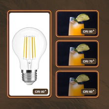 Load image into Gallery viewer, E27 7w LED Filament Bulb Warm and Cool White Amber Glass A60