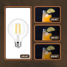 Load image into Gallery viewer, E27 7w LED Filament Bulb Warm and Cool White Amber Glass G95