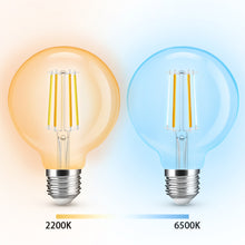 Load image into Gallery viewer, E27 7w LED Filament Bulb Warm and Cool White Amber Glass G95