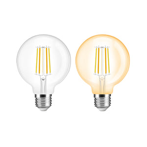 E27 7w LED Filament Bulb Warm and Cool White Amber Glass G95