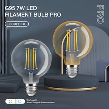 Load image into Gallery viewer, E27 7w LED Filament Bulb Warm and Cool White Amber Glass G95