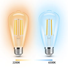 Load image into Gallery viewer, E27 7w LED Filament Bulb Warm and Cool White Amber Glass ST64