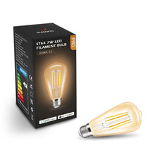 Load image into Gallery viewer, E27 7w LED Filament Bulb Warm and Cool White Amber Glass ST64