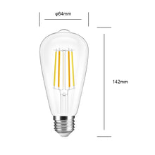 Load image into Gallery viewer, E27 7w LED Filament Bulb Warm and Cool White Amber Glass ST64