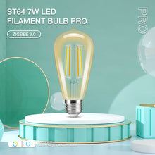 Load image into Gallery viewer, E27 7w LED Filament Bulb Warm and Cool White Amber Glass ST64