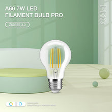 Load image into Gallery viewer, E27 7w LED Filament Bulb Warm and Cool White Clear Glass A60