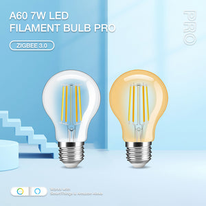 E27 7w LED Filament Bulb Warm and Cool White Clear Glass A60