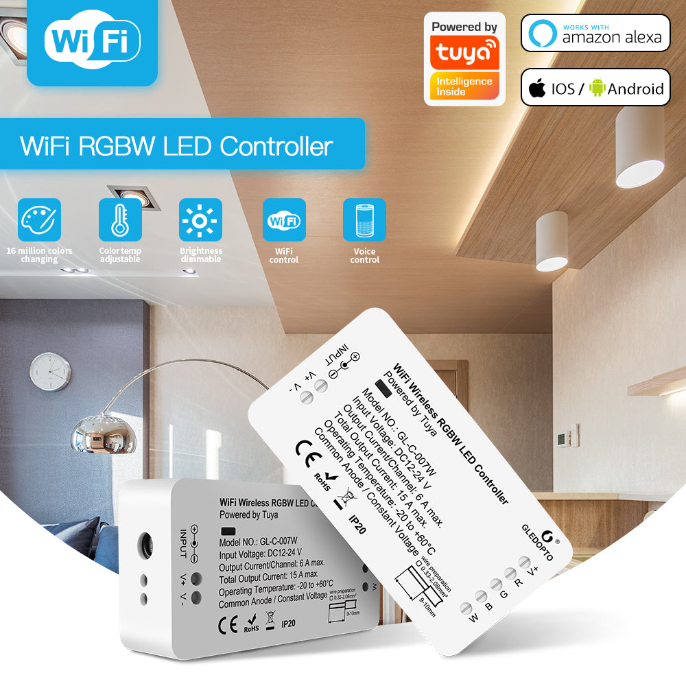 Tuya Controller Tuya WiFi RGBW LED Strip Controller – LED Smart