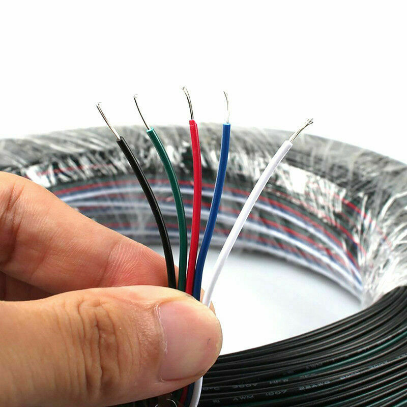 Rgb Solid Core Wire 5 Core Cable Wire for RGBW LED Strip 12/24V – LED Smart