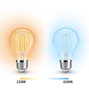 E27 7w LED Filament Bulb Warm and Cool White Amber Glass A60