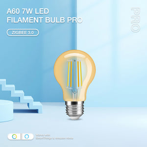 E27 7w LED Filament Bulb Warm and Cool White Amber Glass A60