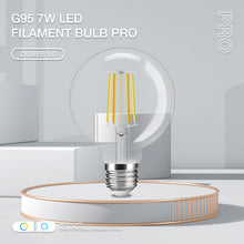 Load image into Gallery viewer, E27 7w LED Filament Bulb Warm and Cool White Clear Glass G95