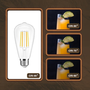 E27 7w LED Filament Bulb Warm and Cool White Clear Glass ST64