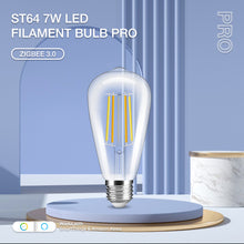 Load image into Gallery viewer, E27 7w LED Filament Bulb Warm and Cool White Clear Glass ST64