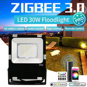 Outdoor Floodlight 30w LED Light Zigbee & RF RGBW and CCT Colours IP65